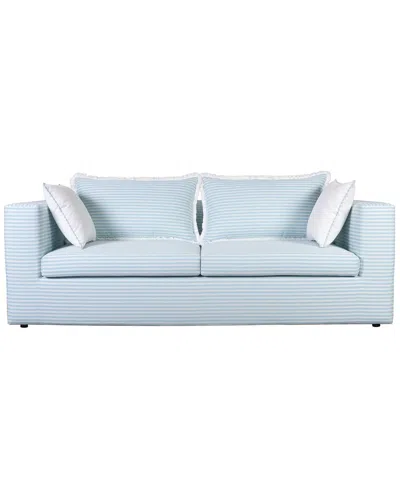 Tov Furniture Salty Striped Outdoor Sofa In Blue