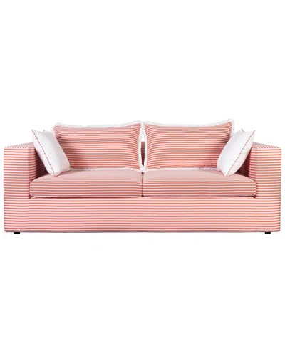 Tov Furniture Salty Striped Outdoor Sofa In Orange