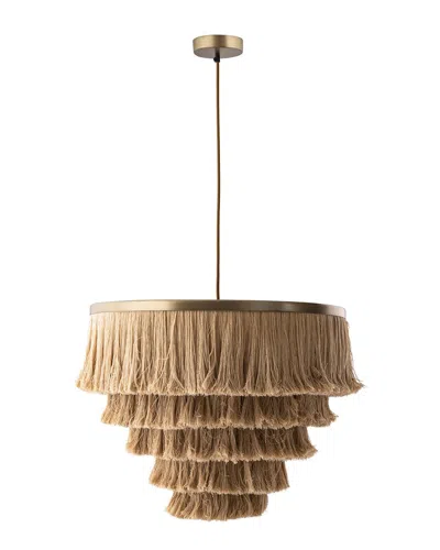 Tov Furniture Sarai Natural Fringe Pendant In Brown