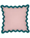 Tov Furniture Scalloped Edge Linen Throw Pillow In Blue