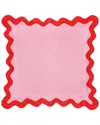 Tov Furniture Scalloped Edge Linen Throw Pillow In Pink