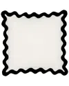 Tov Furniture Scalloped Edge Velvet Throw Pillow In Black