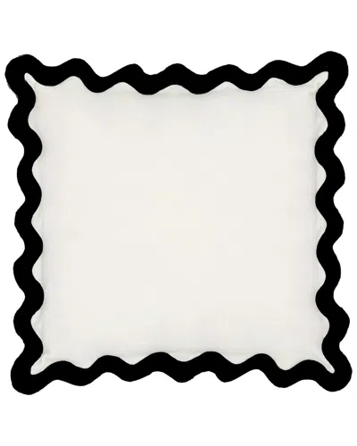 Tov Furniture Scalloped Edge Velvet Throw Pillow In Black