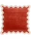 Tov Furniture Scalloped Edge Velvet Throw Pillow In White