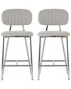 Tov Furniture Set Of 2 Ariana Grey Counter Stools In Grey