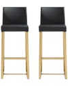 Tov Furniture Set Of 2 Denmark Bar Stools In Black