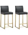 Tov Furniture Set Of 2 Denmark Counter Stools In Black