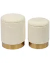 Tov Set Of 2 Faux Sheepskin Storage Ottomans