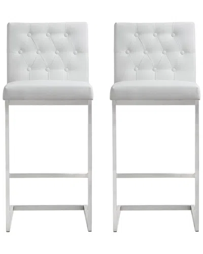Tov Furniture Set Of 2 Helsinki Bar Stools In White
