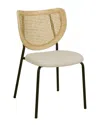 Tov Furniture Set Of 2 Nessie Natural Rattan Dining Chair In Black