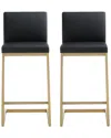 Tov Furniture Set Of 2 Parma Counter Stools In Black