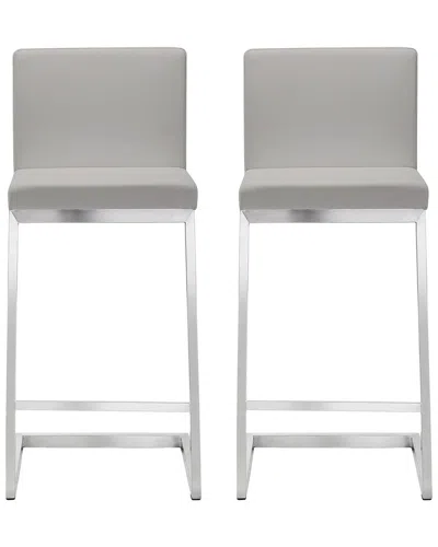 Tov Furniture Set Of 2 Parma Counter Stools In Grey