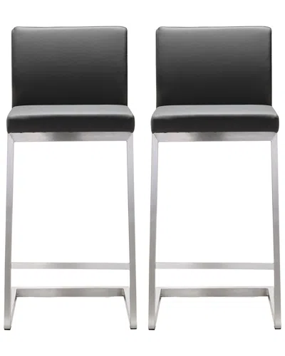Tov Furniture Set Of 2 Parma Counter Stools In Grey
