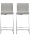Tov Furniture Set Of 2 Parma Counter Stools In Grey