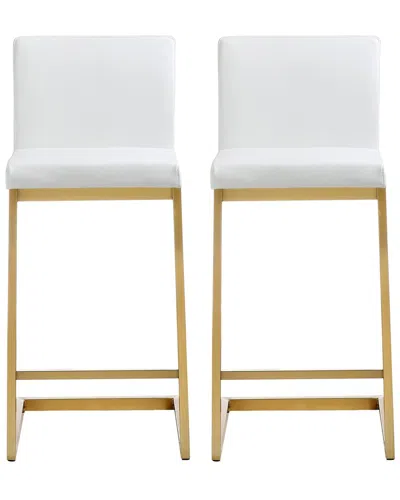 Tov Furniture Set Of 2 Parma Counter Stools In White