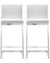 Tov Furniture Set Of 2 Parma Counter Stools In White
