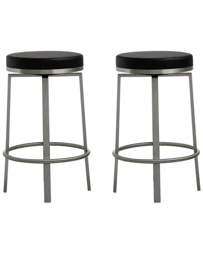 Tov Pratt Black Swivel Counter Stool - Set Of 2