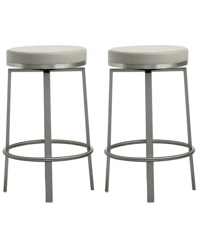 Tov Pratt Grey Swivel Counter Stool - Set Of 2