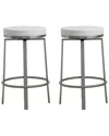 Tov Pratt White Swivel Counter Stool - Set Of 2 In White