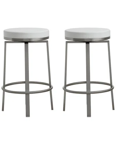 Tov Pratt White Swivel Counter Stool - Set Of 2