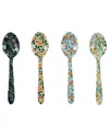 Tov Furniture Set Of 4 Planted Tea Spoons In Mixed Garden Prints In Multi