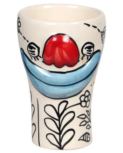 Tov Furniture Set Of 4 Velma Goofy Ceramic Glasses In White