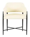 Tov Furniture Sezanne Vegan Leather 2-tone Jacquard Dining Chair In Neutral