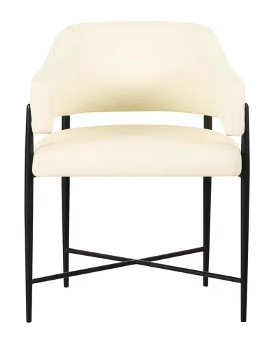 Tov Furniture Sezanne Vegan Leather 2-tone Jacquard Dining Chair In Neutral