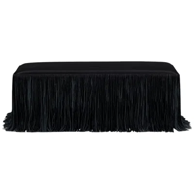 Tov Furniture Shag Me Black Performance Vegan Leather Bench