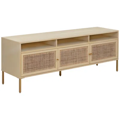 Tov Furniture Sierra 65" Wide Matte Buttermilk 3-door Media Console