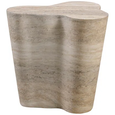Tov Furniture Slab 18" Wide Modern Natural Travertine Side Table