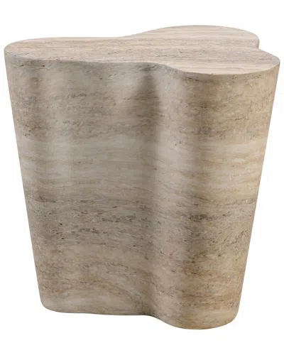 Tov Furniture Slab Faux Travertine Short Side Table In Neutral