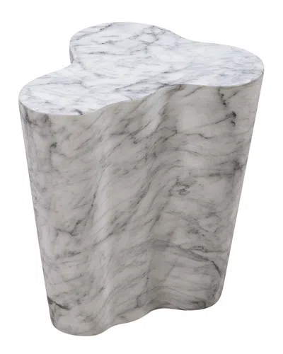 Tov Furniture Slab Marble Short Side Table In Gray