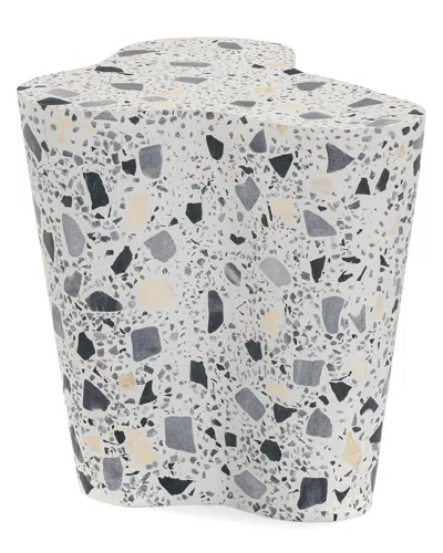 TOV FURNITURE TOV FURNITURE SLAB RIVERBED TERRAZZO INDOOR/OUTDOOR SIDE TABLE