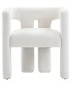 Tov Furniture Sloane Upcycled Fabric Chair In White