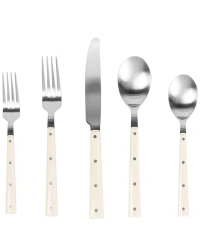 Tov Furniture Soline Stainless Steel 20pc Flatware Set In White