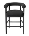 Tov Furniture Spara Boucle Counter Stool In Black