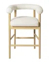 Tov Furniture Spara Boucle Counter Stool In White