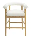 Tov Furniture Spara Boucle Counter Stool In White