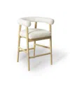 Tov Furniture Spara Performance Boucle Counter Stool In White