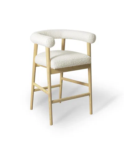 Tov Furniture Spara Performance Boucle Counter Stool In White