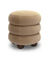 Tov Furniture Stefanie Velvet Ottoman In Brown