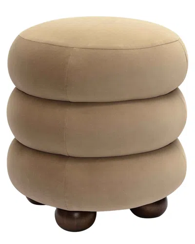 Tov Furniture Stefanie Velvet Ottoman In Brown