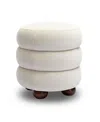 Tov Furniture Stefanie Velvet Ottoman In White