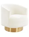 Tov Furniture Stella Velvet Swivel Chair In White