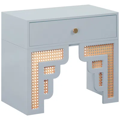 Tov Furniture Suzie 26" Modern Patel Blue Wood 1-drawer Nightstand