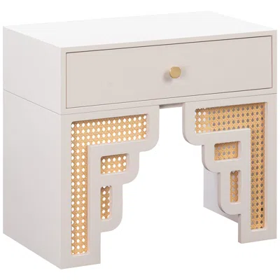 Tov Furniture Suzie 26" Wide Modern Cream Wood 1-drawer Nightstand