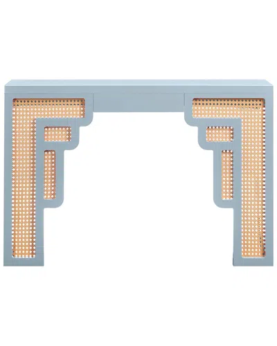 Tov Furniture Suzie Rattan Console Table In Blue