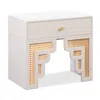 Tov Furniture Suzie Rattan Nightstand In White