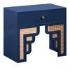 Tov Furniture Suzie Rattan Nightstand In Navy
